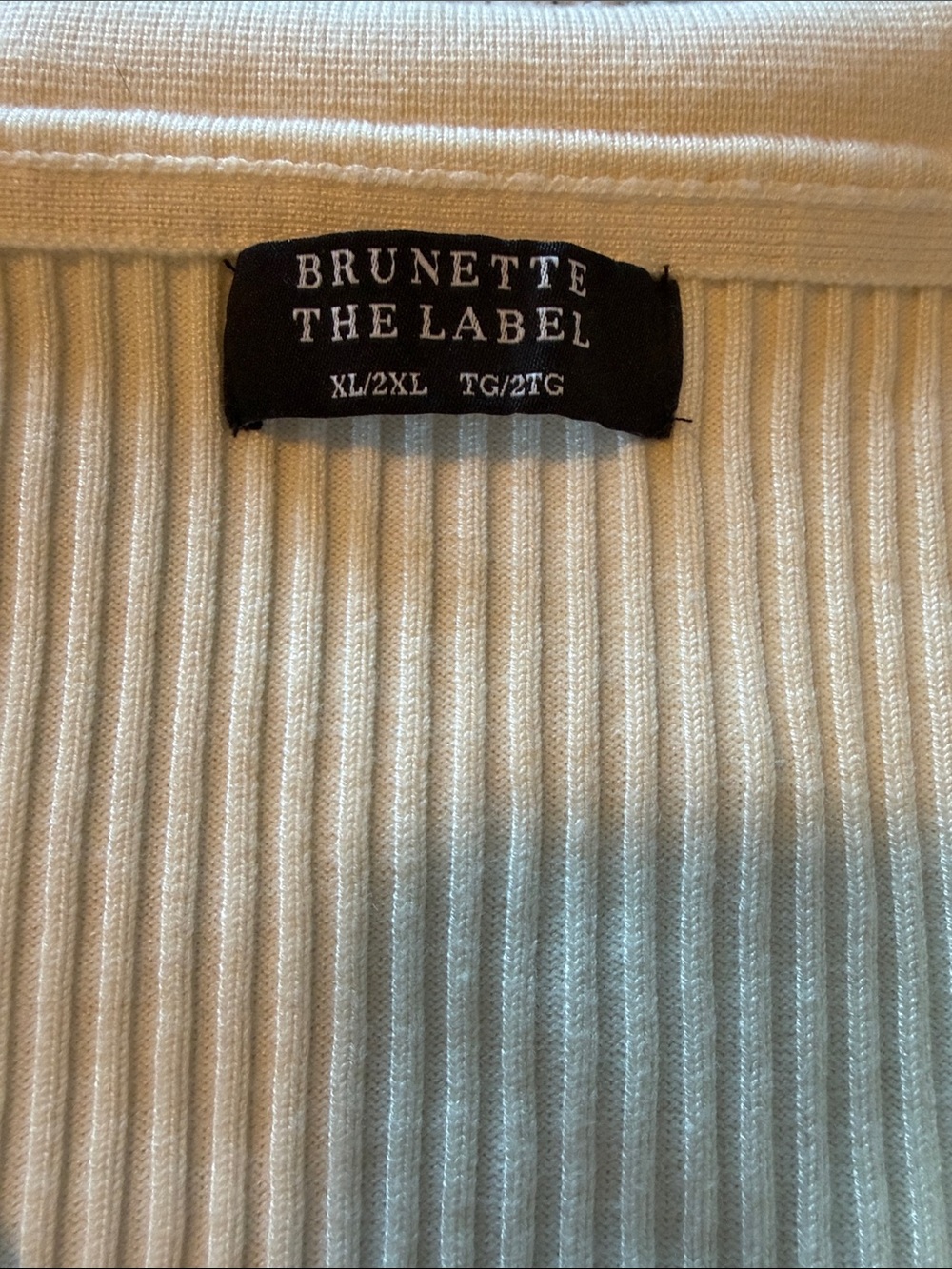 Brunette The Label Cream Ribbed Collared Sweater - Picture 7 of 11